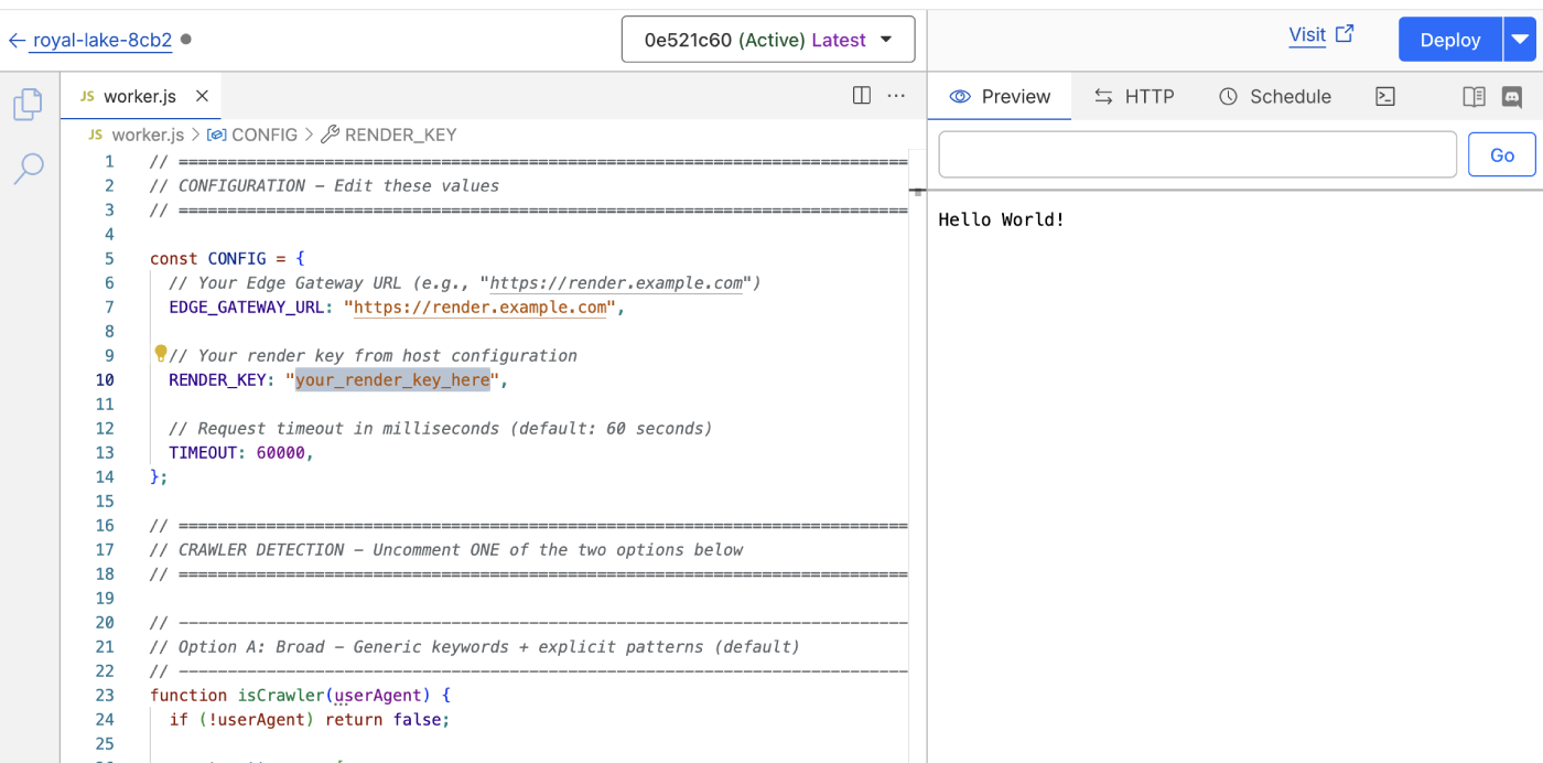 Code editor showing CONFIG values to customize