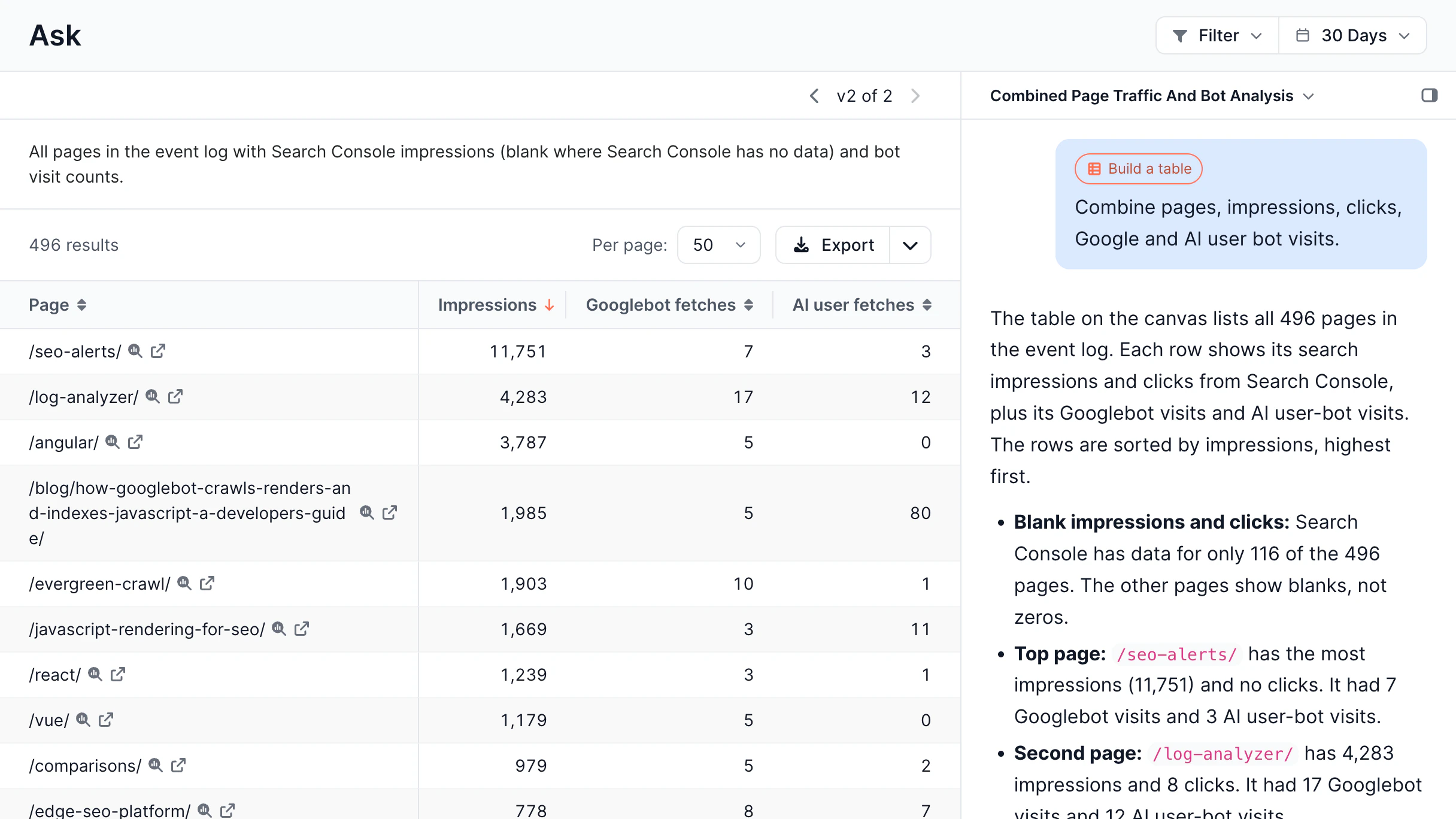 AI Agent Ask anything screen in the EdgeComet dashboard