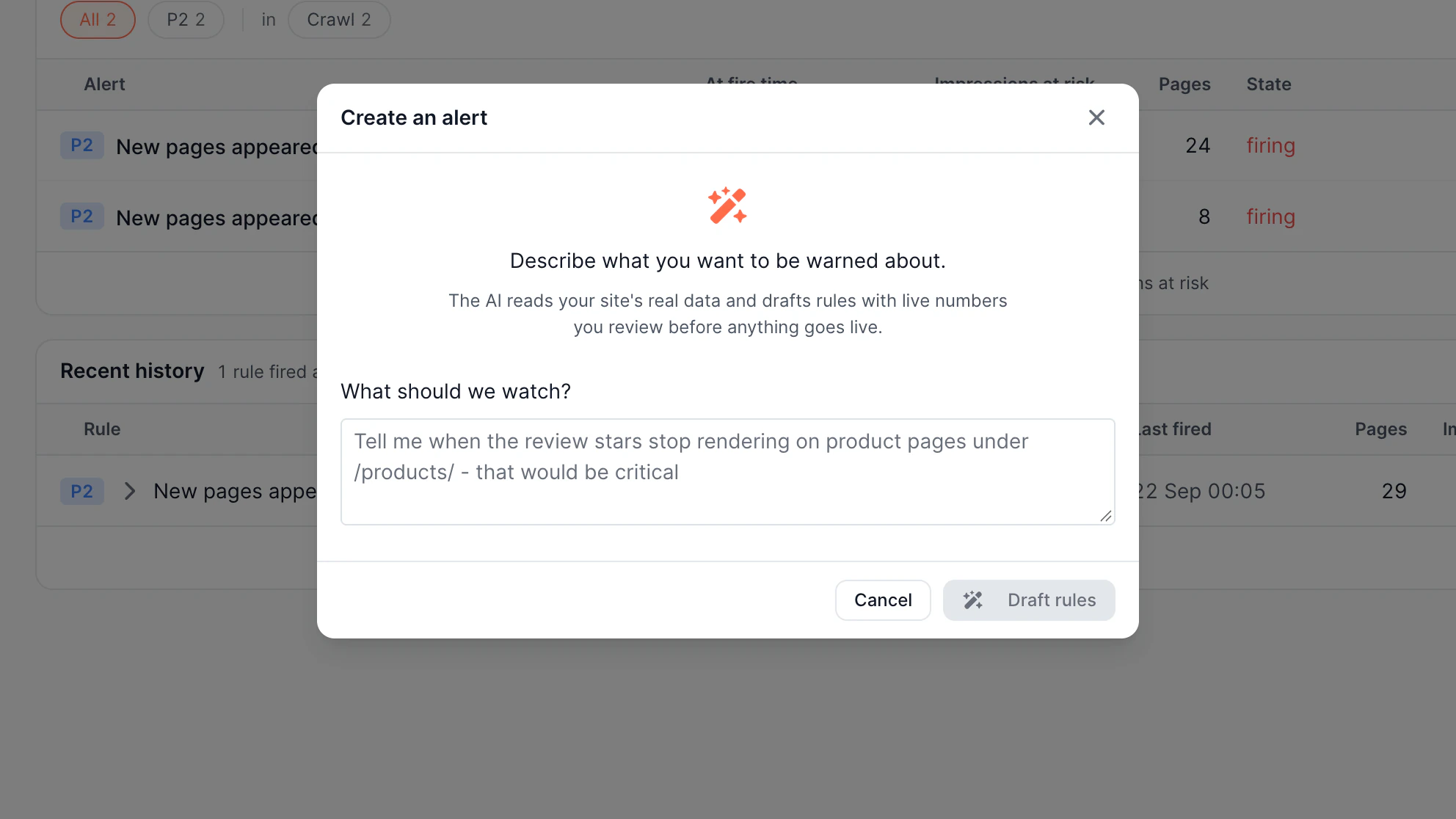 Alerts Describe an alert screen in the EdgeComet dashboard