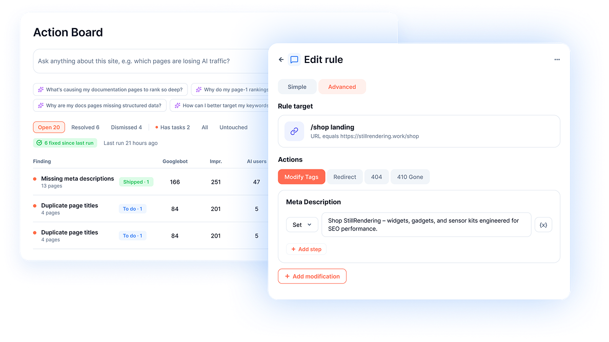 Get ready-to-use fixes and tasks