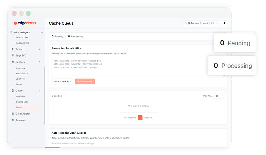 Recache Priority Management