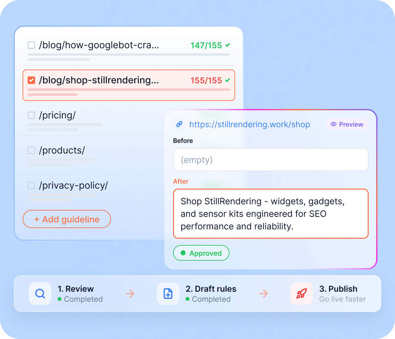 Preview and publish