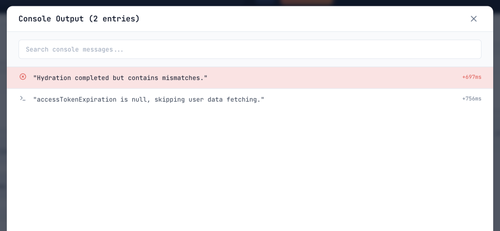 JS Hydration error example on Aldi - JsBug